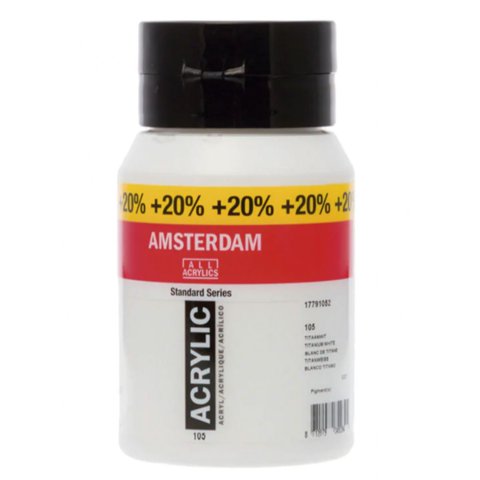 Acrílico Amsterdam Serie Standard 105 Blanco Titanio 600 Ml