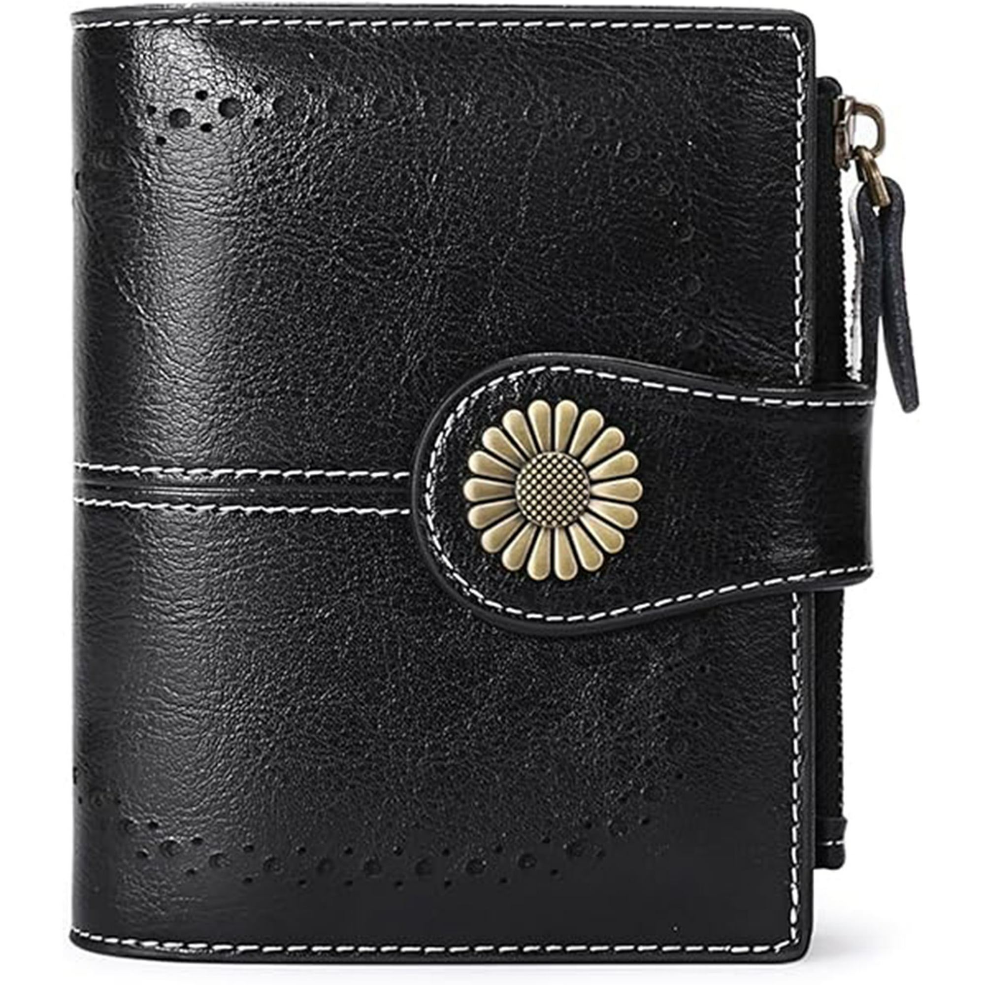 Veat00l - Cartera Para Mujer De, Con Bloqueo Rfid, Billetera Pequeño Con Cremallera, Monedero De Dama Minimalista, Tarjetero Moda De Gran Capacidad, Regalos Para Chicas Y Mujeres