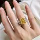 thumbnail image 4 of Anillos de Compromiso de Plata Esterlina 925 de 8 Quilates para Mujer Hielo Triturado Corte Radiante Anillo Amarillo/morado Delicados Anillos de Cóctel Llamativos para Esposa Damas, 4 of 7