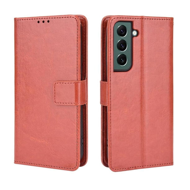 Funda tipo libro para Samsung Galaxy S22 5G, cartera todo‑en‑uno, funda multifuncional con tarjetero y correa de muñeca desmontable