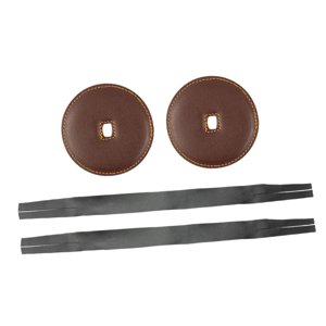 Bothyi - 2 Piezas De Correas De Cuero Con Almohadillas Para Reparar Mango De Platillo Musical De Cuero Pu Marrón