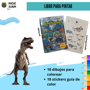 Macae - Libro Para Pintar Dinosaurios Con Stickers