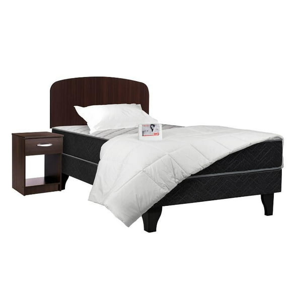 Cama Europea Apolo Black 1.5 Plaza Base Normal