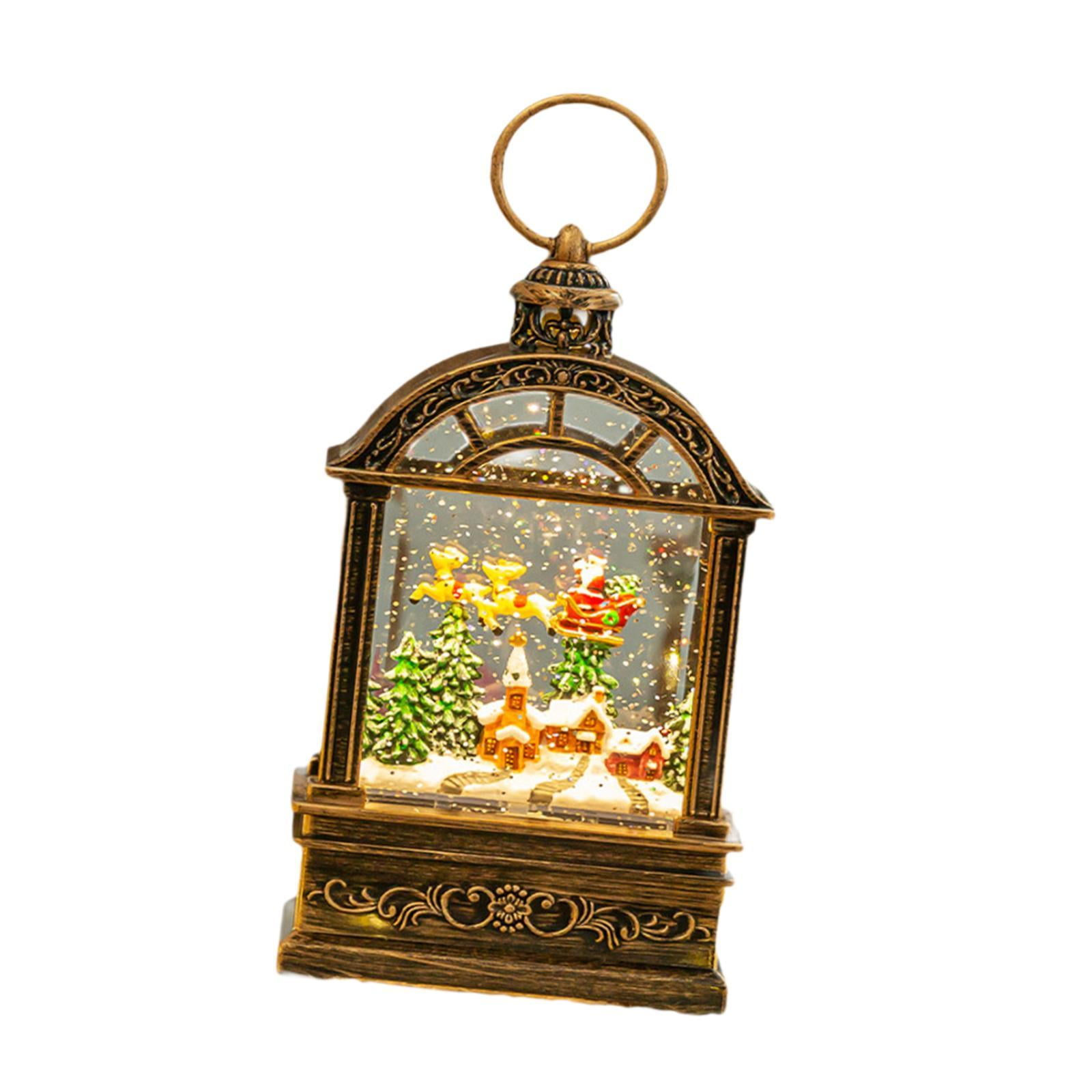 Magideal - Linterna De Bola De Nieve Navideña, Decoración Para El Hogar, Escultura Hecha A Mano, Caja De Música, Lámpara Navideña Para Encimeras, Centros De Mesa Casa