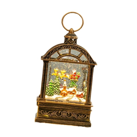 Magideal - Linterna De Bola De Nieve Navideña, Decoración Para El Hogar, Escultura Hecha A Mano, Caja De Música, Lámpara Navideña Para Encimeras, Centros De Mesa Casa