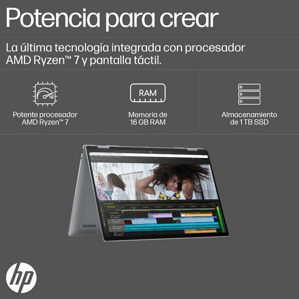 Notebook HP Envy X360 AMD Ryzen 7 16GB Ram 1TB SSD 16 Pulg | Lider
