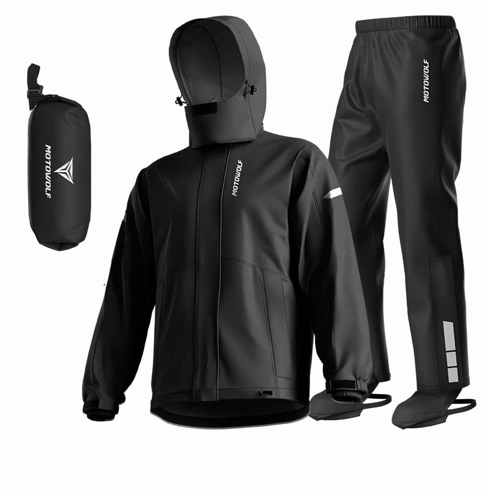 Traje Impermeable Negro Para Motociclismo Motowolf 0405 190t