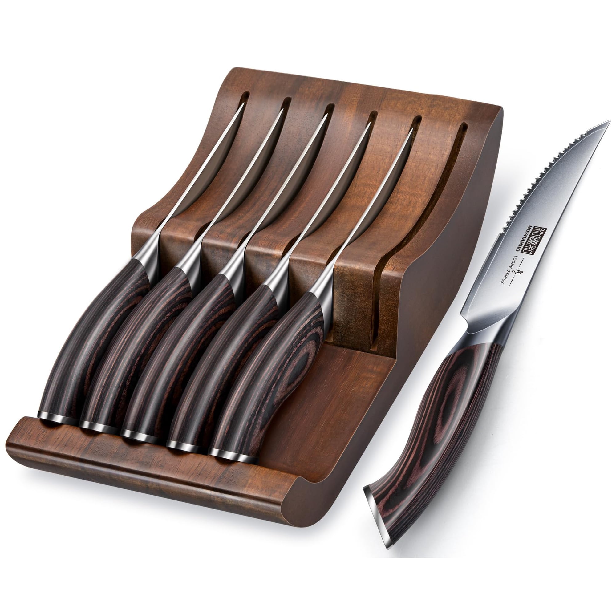 Juego De Cuchillos Para Carne Hoshanho, 7 Piezas, 11,5 Cm, Acero Japonés