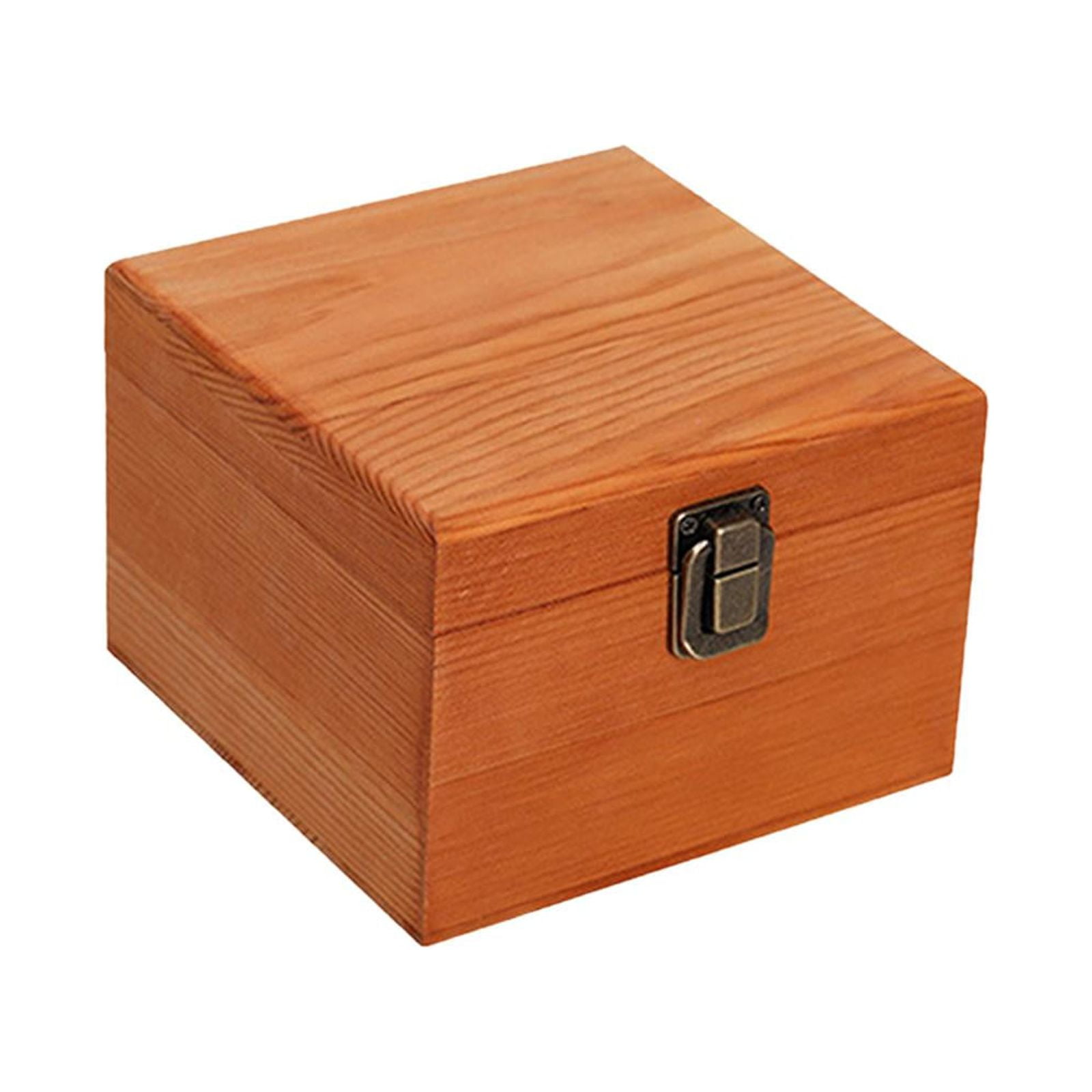 Bothyi - Caja De Almacenamiento De Madera Decoraciones Portátiles Para El Hogar Caja De Regalo Sin Terminar Caja De Baratija Marrón 14x14x10cm