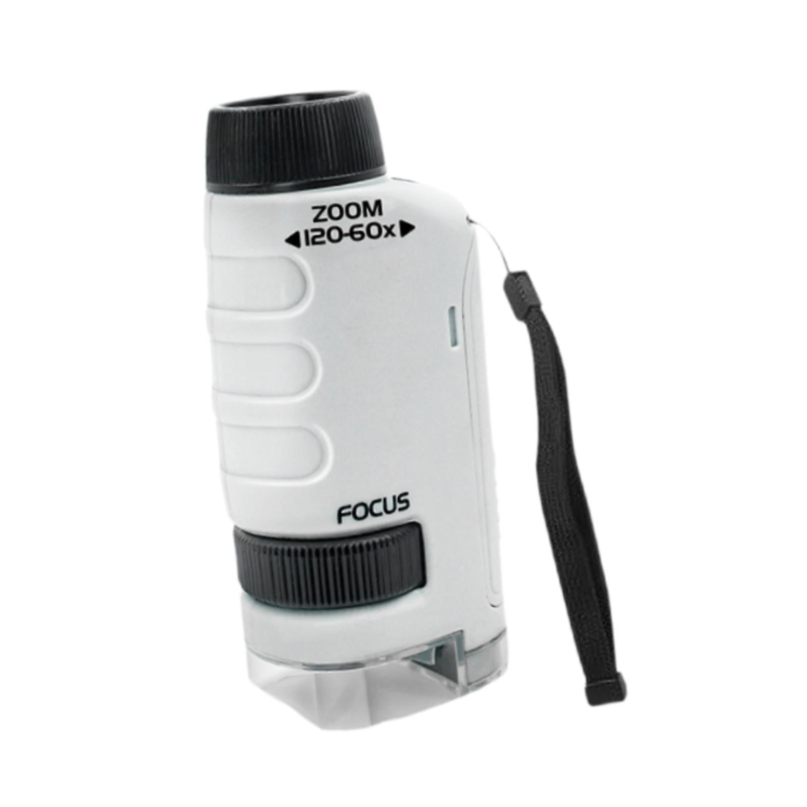 Bothyi - Microscopio De Juguete Científico Para Niños, 60-120x, Portátil, Para Niños, Niñas Y Escuela, Color Blanco