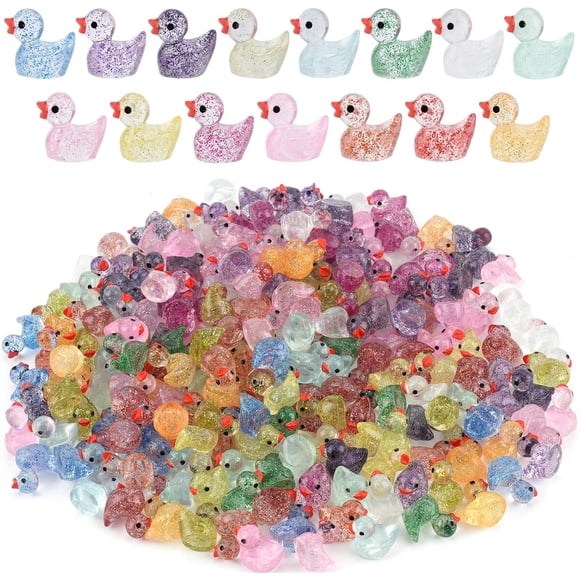 Patitos Miniatura de Resina con Glitter Rclxl
