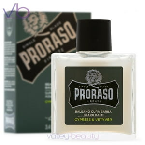 Proraso Bálsamo Para Barba De Una Sola Hoja De Ciprés Y Vetiver | Crema Suavizante Y Calmante, 3.4 Fl.Oz.