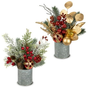 Árbol De Navidad En Maceta Hollyone 12 Artificiales X2