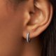 thumbnail image 4 of Pendientes Pandora con forma de aro en forma de corazón en forma de pavé en plata de ley, 4 of 5