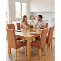 Mylhogar - Pack De 6 Fundas De Sillas Diseño Texturizado De Hojas