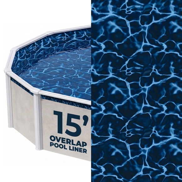 Liner para piscina Blue Wave Evening Bay redondo de 15 pies con solape