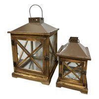 Genérico - Set 2 Portavelas Decorativas Estilo Rústico Adorno Jhn