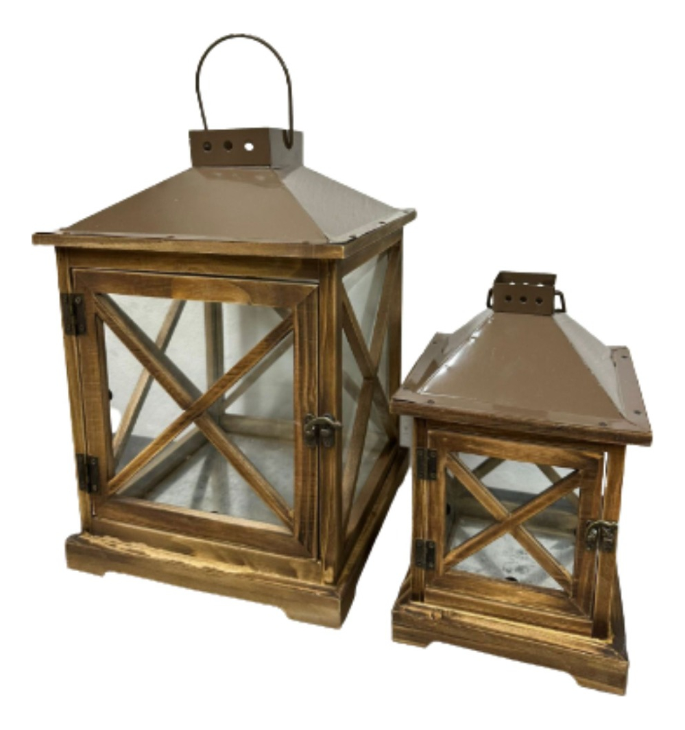 Genérico - Set 2 Portavelas Decorativas Estilo Rústico Adorno Jhn