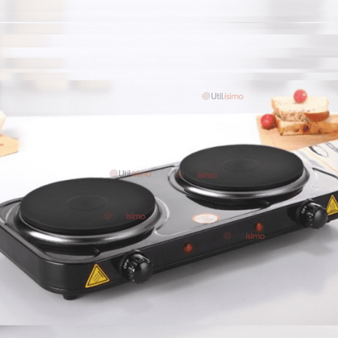 Line - Cocina Eléctrica 2 Platos 2000w Cocinilla Portátil Negro