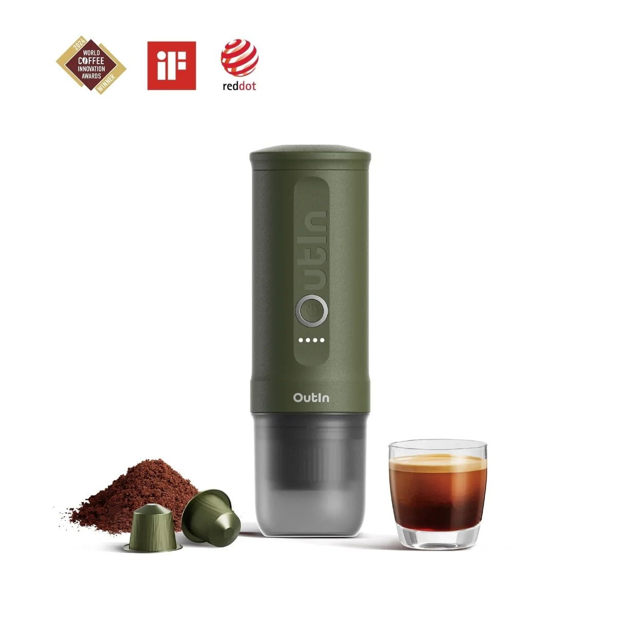 Cafetera Espresso Portátil Eléctrica, Recargable Outin