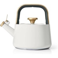 Genérico - Estufa Antiadherente De Cerámica Para Té, 1,8 L, Glaseado Blanco