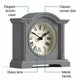 thumbnail image 5 of Reloj de repisa gris JONES CLOCKS 16 × 15,5 × 6 cm, 5 of 6