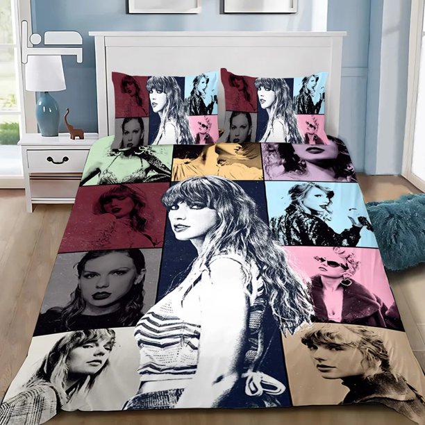 Pop Female Singer Taylors ing Bedding Set Celebrity Swift Duvet Cover Pillowcase Bed Kit Famous Star Quilt Cover Bed Set