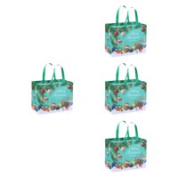 Magideal - 4 Piezas, Bolsas De Regalo De Navidad, Bolsas De Mano, Bolsas De Regalo, Portátiles, Suministros Para Fiestas, Bolsas No Tejidas, Bolsas De Regalos De Verde Hierba