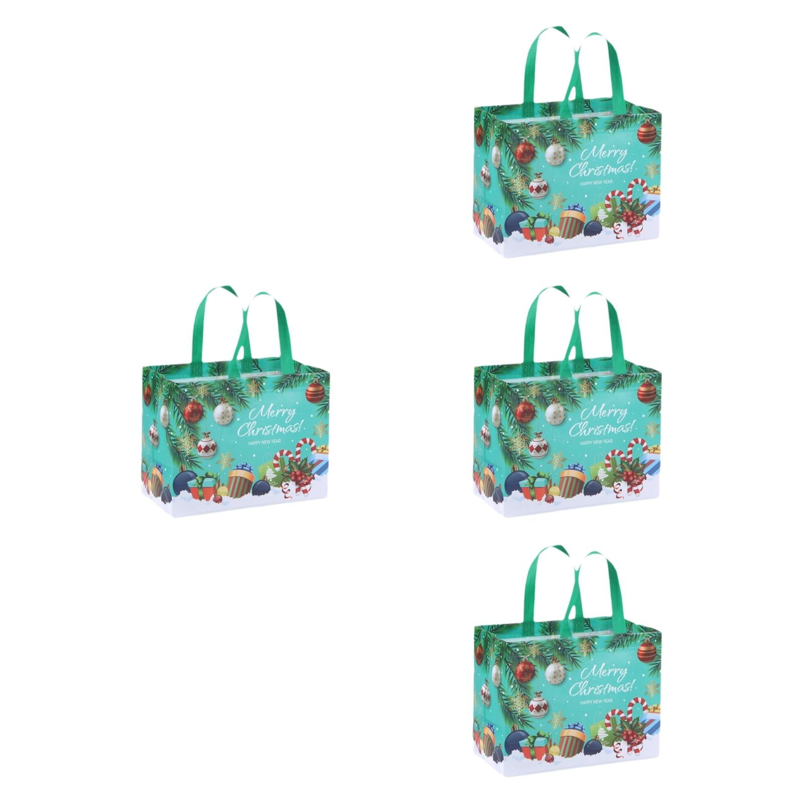 Magideal - 4 Piezas, Bolsas De Regalo De Navidad, Bolsas De Mano, Bolsas De Regalo, Portátiles, Suministros Para Fiestas, Bolsas No Tejidas, Bolsas De Regalos De Verde Hierba