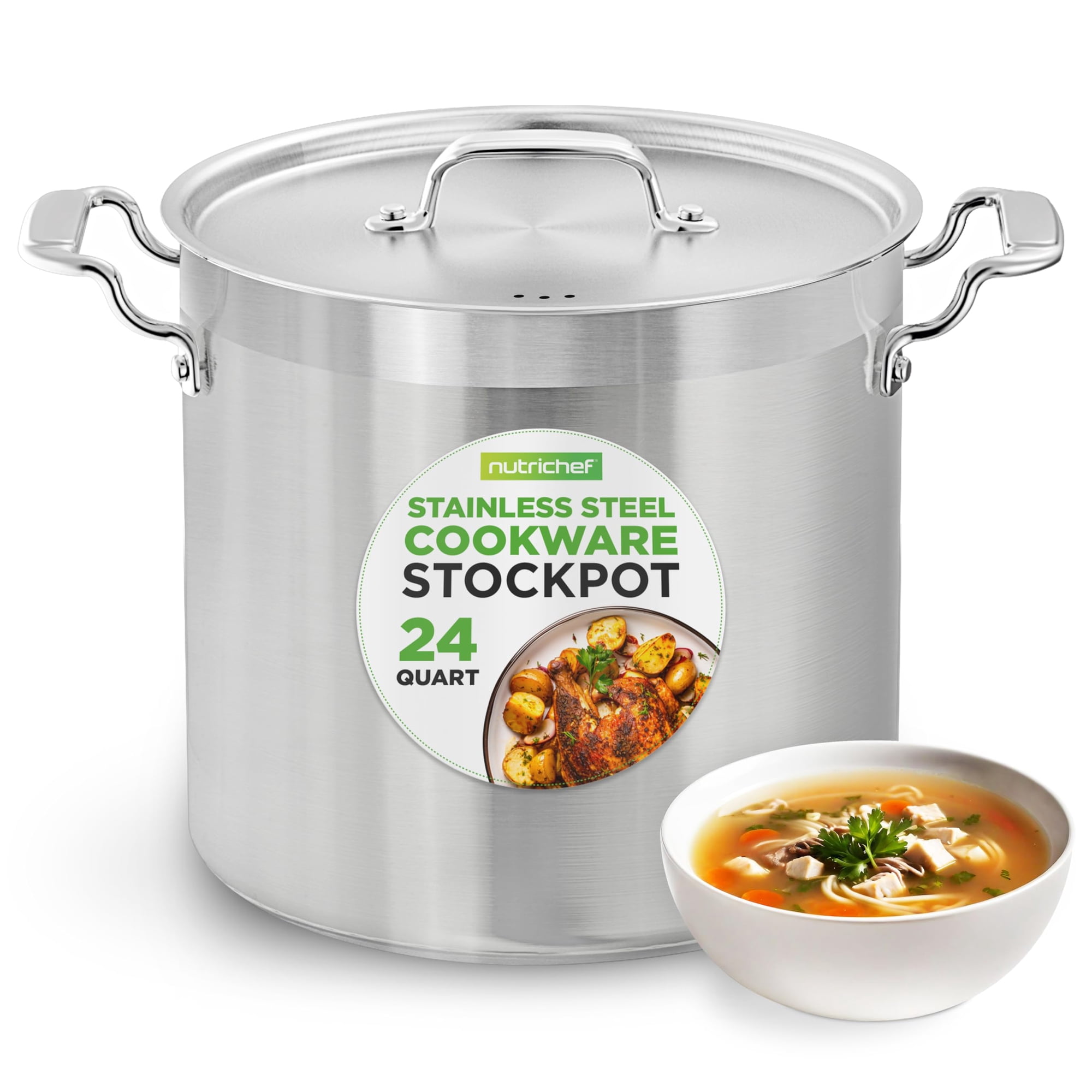 Olla Nutrichef De Acero Inoxidable, 24 L, Compatible Con Inducción