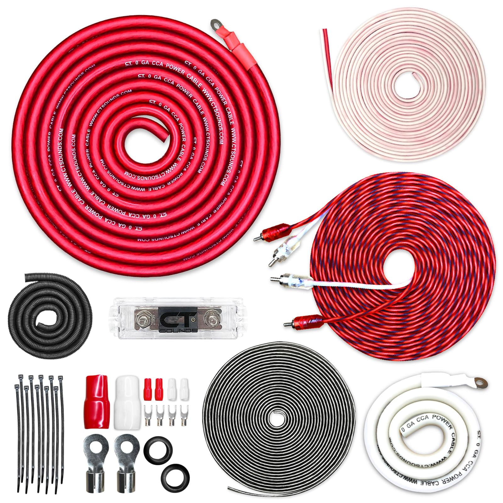 Kit De Cableado Para Amplificadores Ct Sounds Ampkit-0ga-pro 2500w