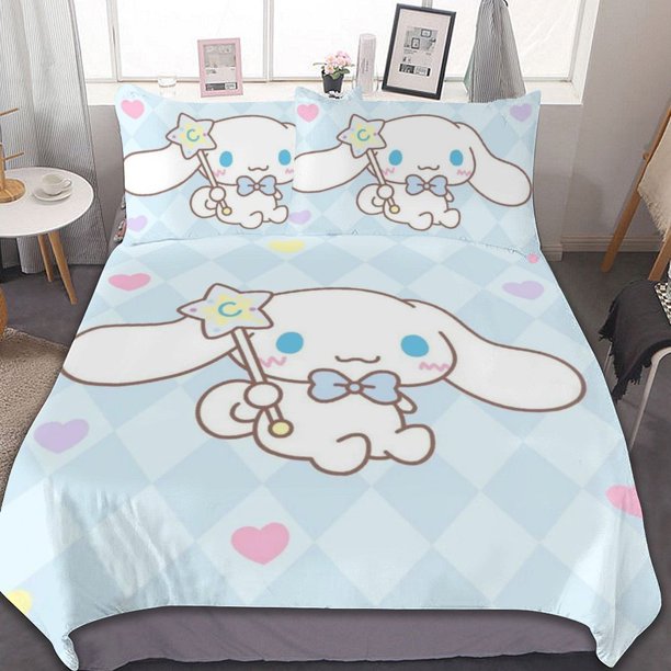 Cinnamoroll Duvet Cover Set 3-Piece Bedding Set Soft Warm And Comfortable Soft Bed Set for Bedroom All Season