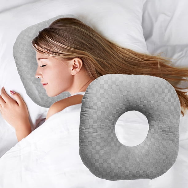 Almohada perforadora Wuronsa para personas que duermen de lado con orificio para la oreja