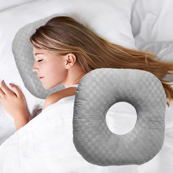 Almohada perforadora Wuronsa para personas que duermen de lado con orificio para la oreja