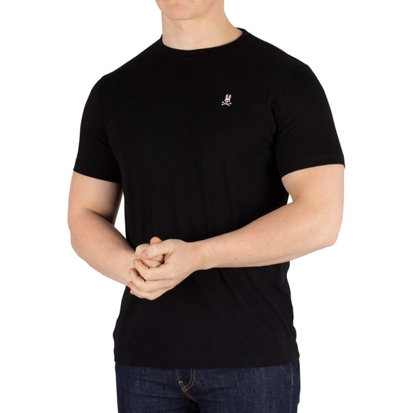 Camiseta Psycho Bunny M Negra de Cuello Redondo en Algodón Pima