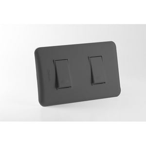 Rema - Interruptor Doble 9/12 Embutido 10A Negro