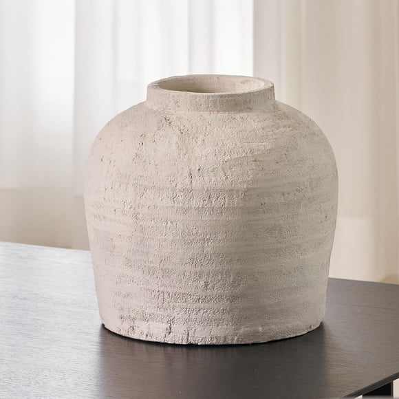 Jarrón LB2 de Cerámica Blanco 28 cm Estilo Zen