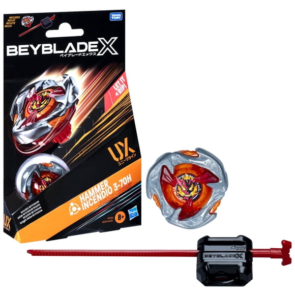 Paquete de inicio Beyblade X Hammer Incendio 3-70H UX con lanzador