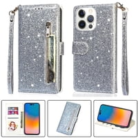 Funda Para Foxdock Elegante Funda Iphone 14 Pro Max Glitter Con Cremallera-Ideal Para El Uso Diario