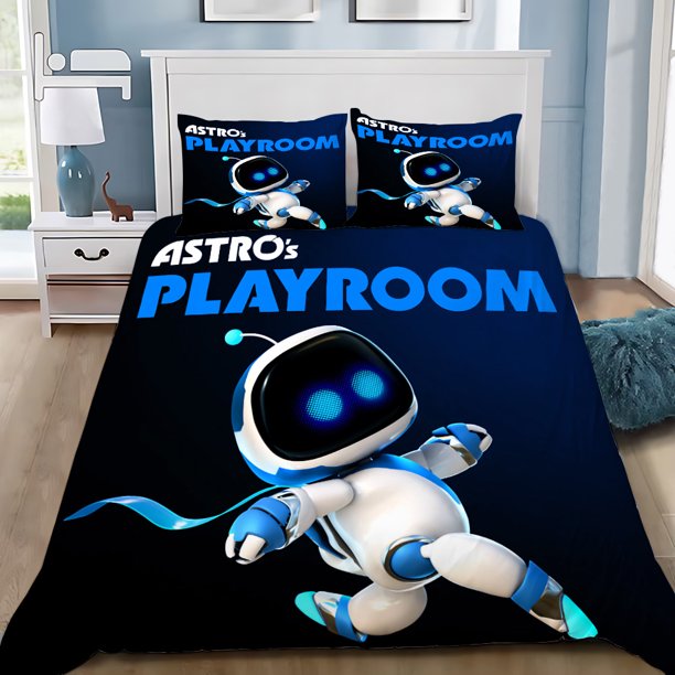x2266 Bed SheetsFashion A-Astrobot Game Printed Bedding Set Boys Girls Twin Size Duvet Cover Pillowcase Bed boys Adult Home Textiles 3-Piece Bedding Set (1 Duvet Cover + 2 Pillow Shams) nj2266