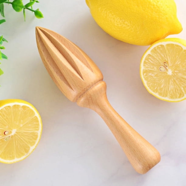 1pc Manual Beech Wood Lemon Juicer, No Paint Solid Wood Lemon Cone, Kitchen Baking Supplies, Log Squeeze Juice Tool
