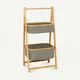 thumbnail image 1 of Organizador de Tela Plegable | Estante de 2 Niveles para Baño y Hogar Gris, 1 of 6