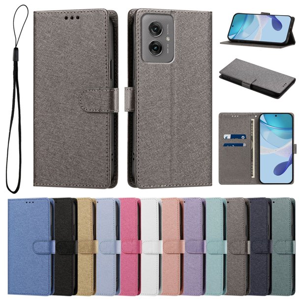Cartera Funda para Motorola Moto G55 Carga Inalámbrica, Gris