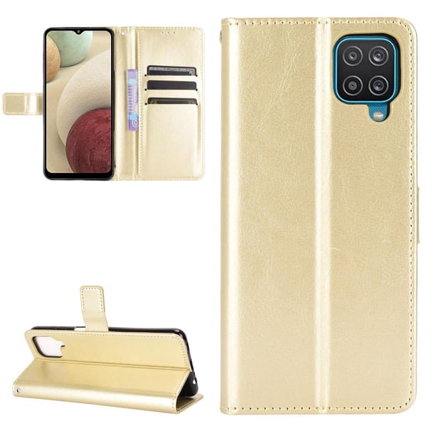 Funda tipo libro para Samsung Galaxy A12 5G, cartera todo‑en‑uno, funda multifuncional con tarjetero y correa de muñeca desmontable