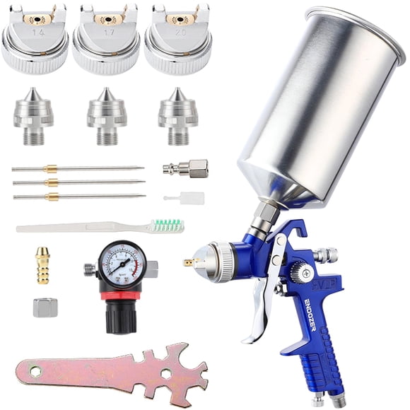 Pistola pulverizadora ENDOZER Professional HVLP Gravity Feed, vaso de 1000 ml