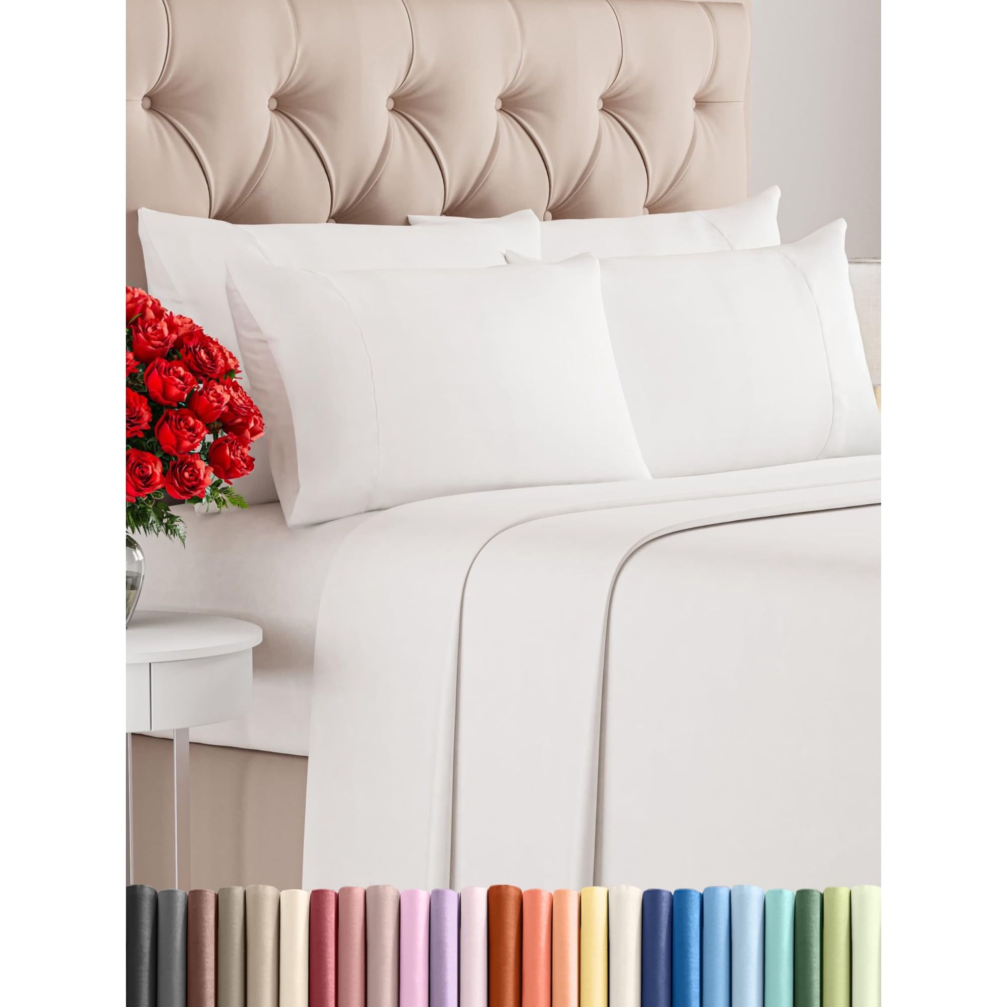 Juego De Sábanas Cgk Unlimited Cooling Queen De 6 Piezas, Color Blanco Envejecido