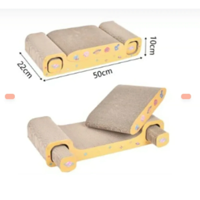 Genérico - Rascador 3 En 1 Para Gato Amarillo 22 X 50 X 10 Cm