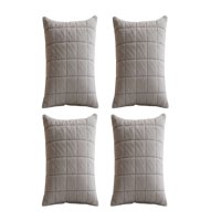 Genérico - Set De 4 Fundas De Cojin Terciopelo Grid 45X45 Gris