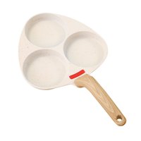 Magideal - Sartén Antiadherente Para Huevos, Sartén Multifunción Con Mango Resistente Al Calor, Suministros De Cocina, Olla Portátil, Sartén Para Tortilla, Sarté 3 Agujeros