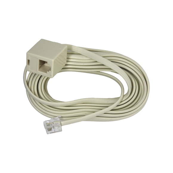 Cable extensión de teléfono RJ11 con copla 7.5 m marfil macrotel
